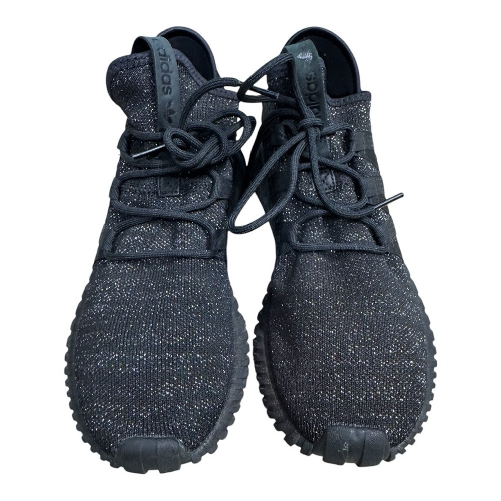 Adidas Men’s 6.5 Women’s 7.5 Metallic Triple Black Tubular Dawn BZ0629 Trainers - Picture 2 of 8